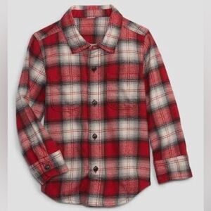 Gap red plaid flannel boys shirt size 5